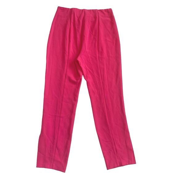 NWT Cinq à Sept Brianne Pintuck Crepe Pants Side Slit Hot Pink Women’s size 8 - Picture 5 of 10